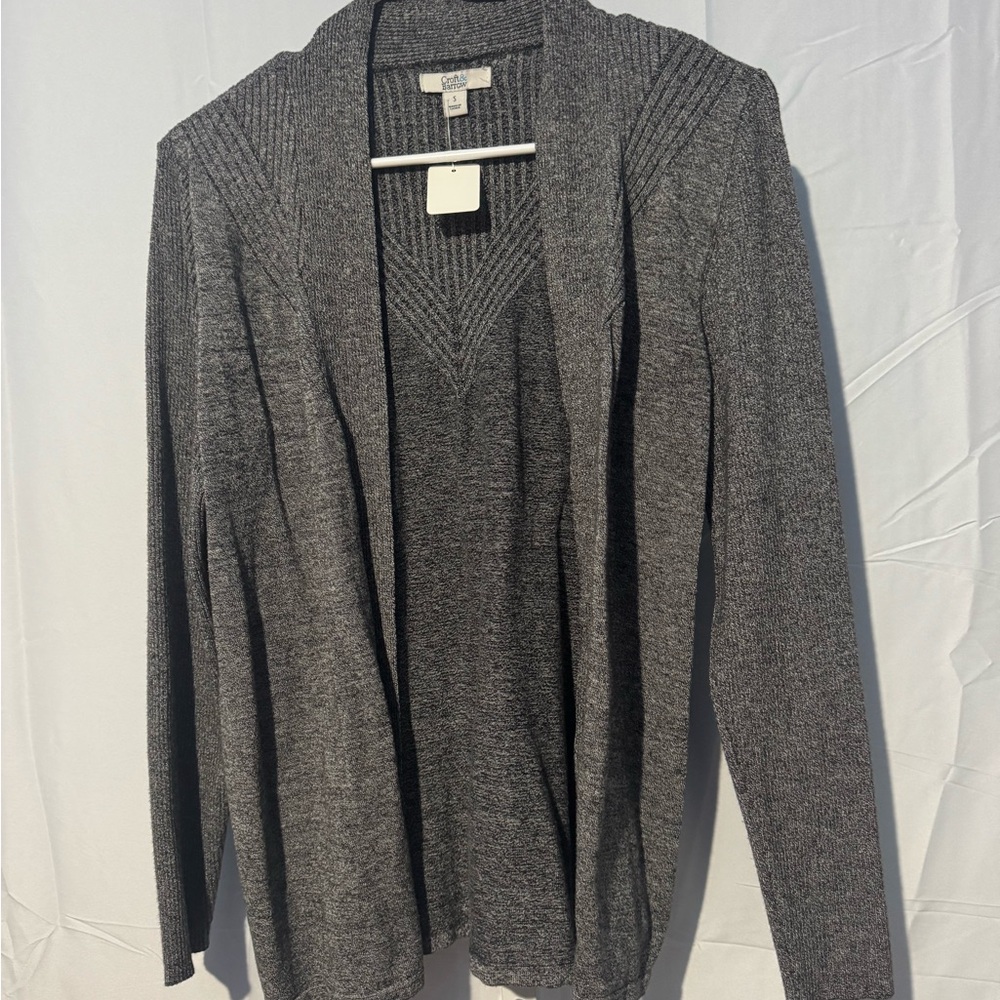 Croft & Barrow Buttonless Charcoal Cardigan Sweater Size S